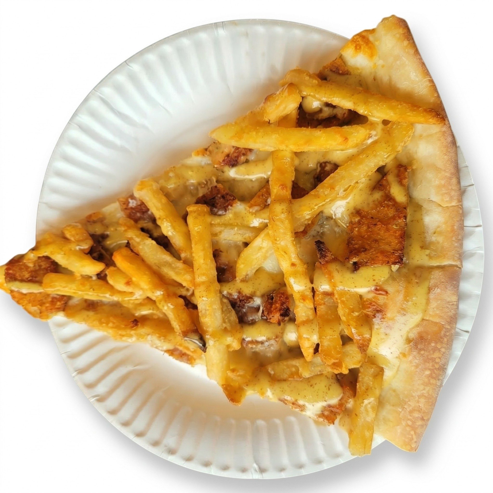 Chicken Finger Pizza Slice.
