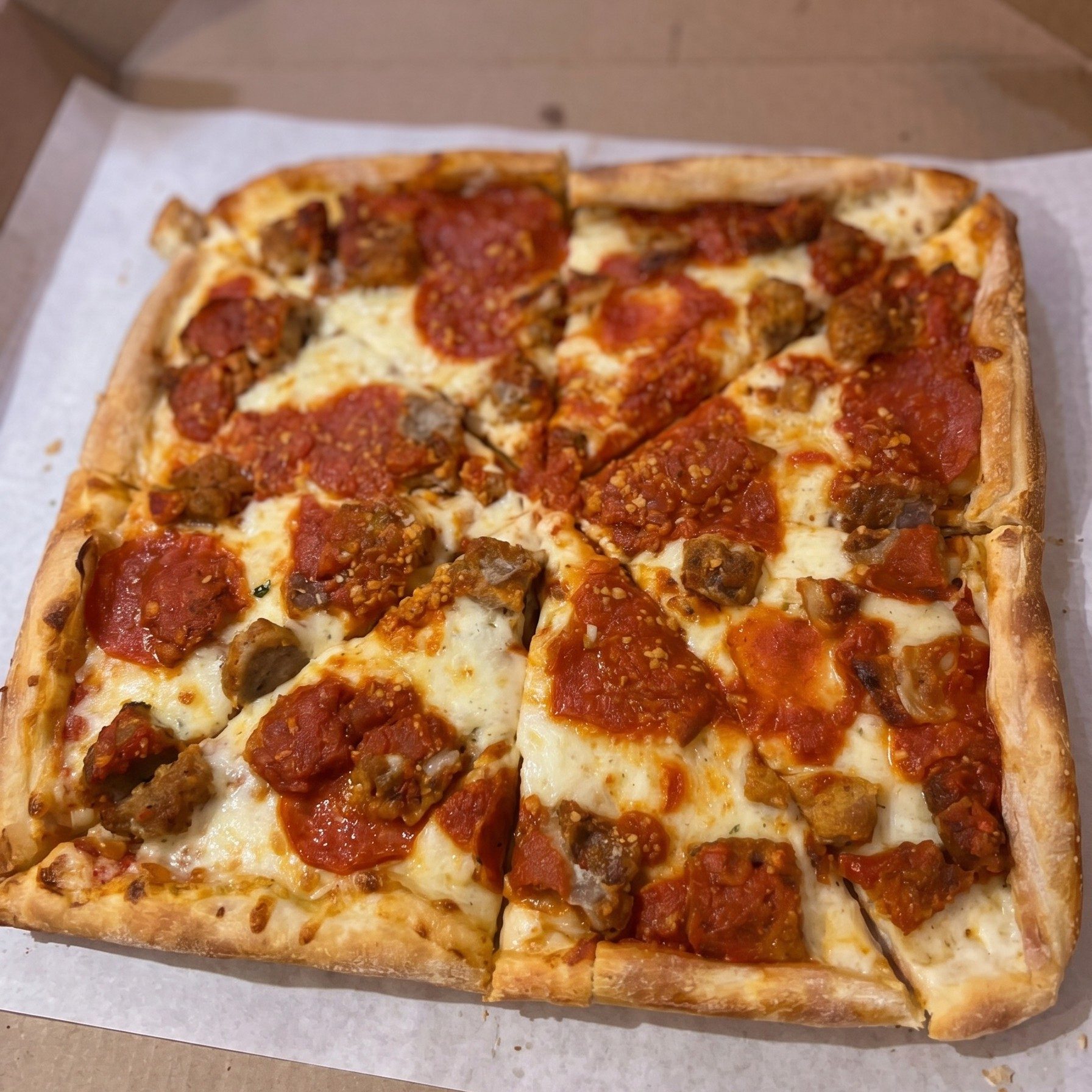 Chicken Parmigiana Pizza.