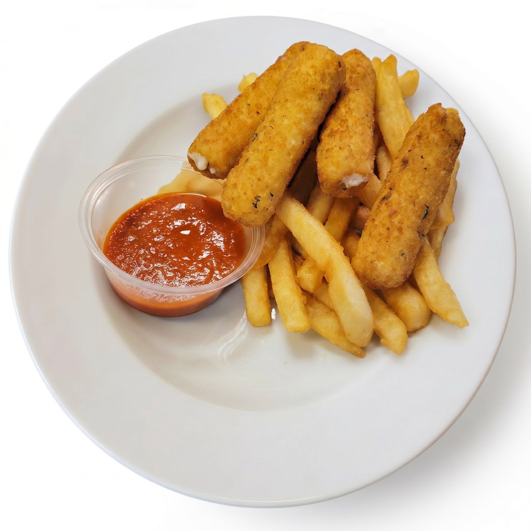 Kid's Fried Mozzarella & Fries.